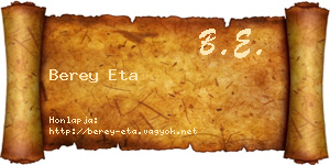 Berey Eta névjegykártya